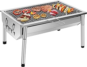 Picknickgrill Edelstahl Holzkohlegrill Kleiner Grill Portable Campinggrill Abnehmbare BBQ Grills …