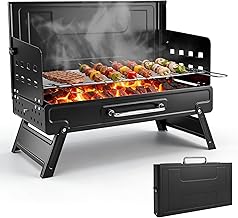Holzkohlegrill Klappbarer Campinggrill, klappgrill Tischgrill Gartenpartys & Outdoor – BBQ, Mit k…