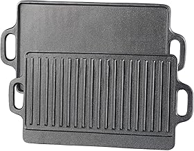 Rosenstein & Söhne Grillplatte Induktion: Gusseiserne Wende-Grillplatte für Ofen, Herd & Grill,…