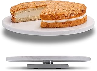 drehbare Marmorplatte rund Tortenplatte Kuchenplatte Wurstplatte Käseplatte Marmor Platte Servie…