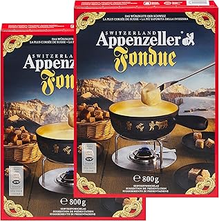 Fondue-Käse ‚Appenzeller‘ – 2x800g würziger, aromatischer Käse aus der Schweiz als cremiges Fo…