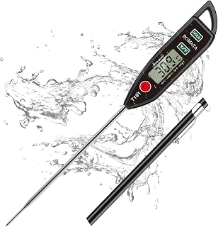 BOMATA Wasserdichtes IPX7 Thermometer, geeignet für Wasser, Flüssigkeiten,Kerzen und Kochen.Sof…