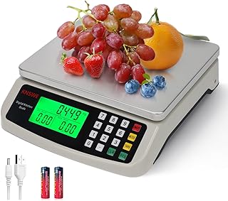 Küchenwaage Digital Groß 40kg 1g waage küche Edelstahl 5 Maßeinheiten | 88lb Grammwaage Grau …