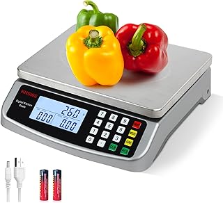 Waage Küche 40KG/1G Profi Digitale Küchenwaage Groß Edelstahl Silve | Gastronomie Essenswaage …