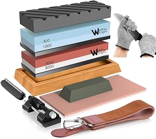 Abziehsteine Schleifstein Set für Messer – Wucgea Professionell Wetzstein Körnung 400/1000 30…