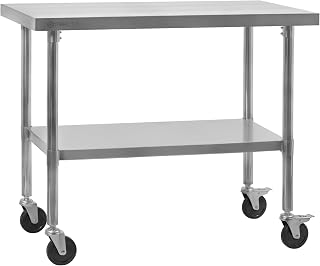 Mahlzeit Edelstahltisch 120 x 70 x 85 cm | Arbeitstisch, Küchentisch, Edelstahl Zubereitungstisc…