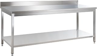 GastroHero Edelstahl Arbeitstisch I Arbeitstisch 100×60 cm mit Grundboden I ohne Aufkantung I Ede…